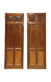 Pair of late 19th century mahogany wardrobe doors 1