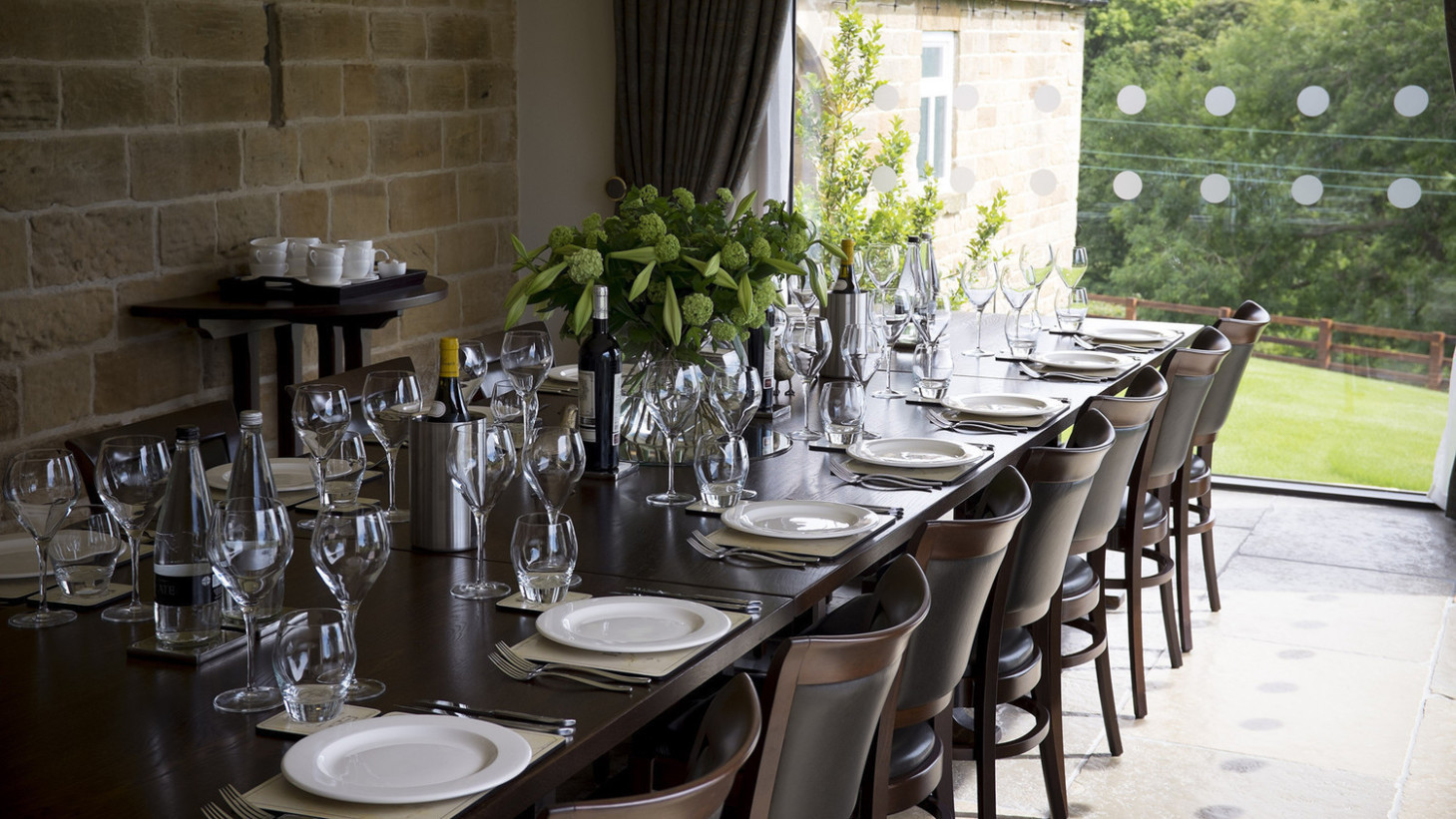 Bespoke tables and bentwood chairs at West Acre Lodge 