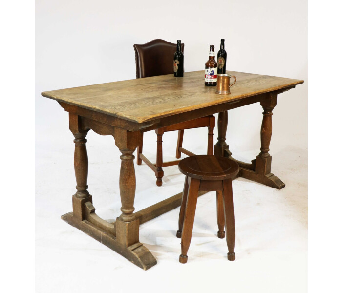 Original small 4 6 seater refectory table 4