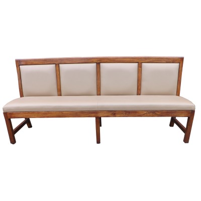 Panel Back 4 seater bench with upholstered back 27
