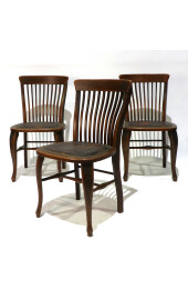 Set of 3 slat back dining chairs 1