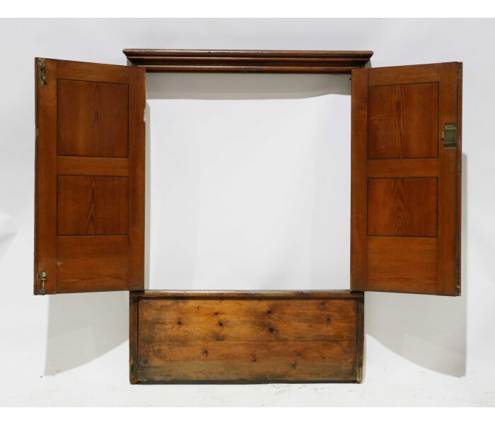A 19th century gothic pine narrow cupboard 4