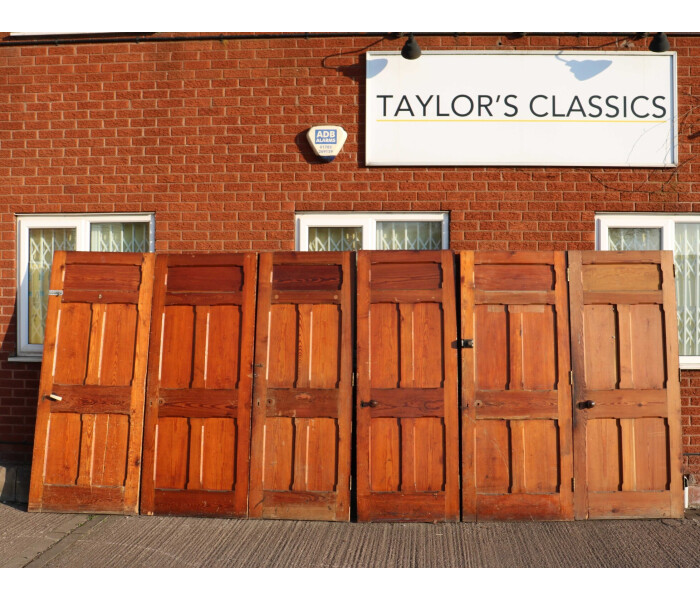 A Good Run of Six Late 19th Century Pitch Pine Panelled Doors 1