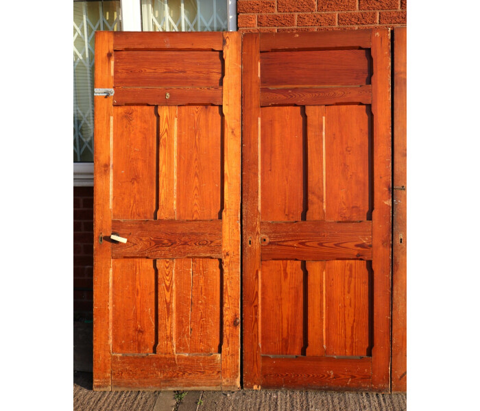 A Good Run of Six Late 19th Century Pitch Pine Panelled Doors 2