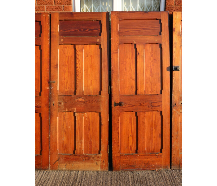 A Good Run of Six Late 19th Century Pitch Pine Panelled Doors 3