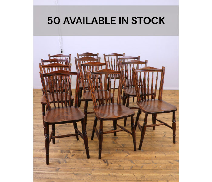 A rare set of 50 19thC Kitchen Chairs made around 1900 by a firm in Dundee 1