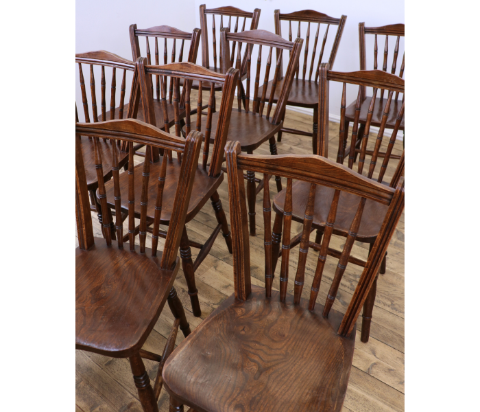 A rare set of 50 19thC Kitchen Chairs made around 1900 by a firm in Dundee 2
