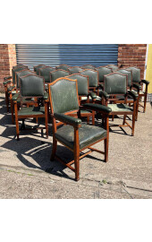 A very rare fantastic set of 18 early 20th century solid oak matching armchairs 1