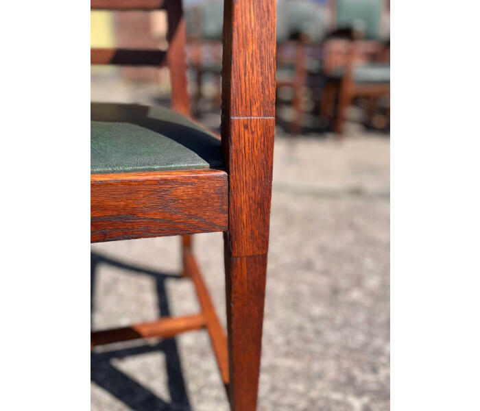 A very rare fantastic set of 18 early 20th century solid oak matching armchairs 7