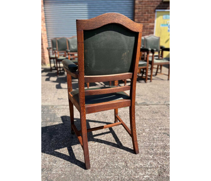 A very rare fantastic set of 18 early 20th century solid oak matching armchairs 8