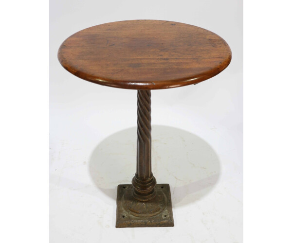 A very unusual 19th century cast iron mahogany topped pub table 1