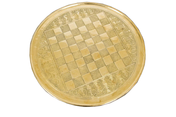 Round Brass Chess Board Table Top