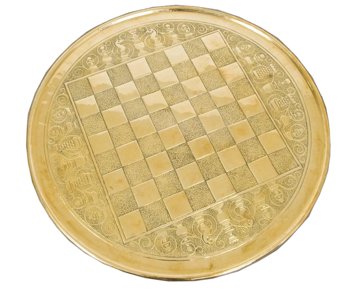 Round Brass Chess Board Table Top, Round Brass Table Top