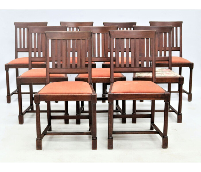CHA0001 Set of nine mahogany framed dining chairs circa 1905 1
