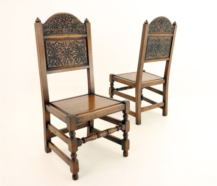 Carved Oak Chairs 3 Medium