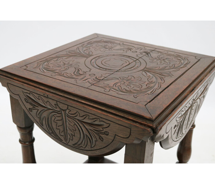 Carved oak table 1
