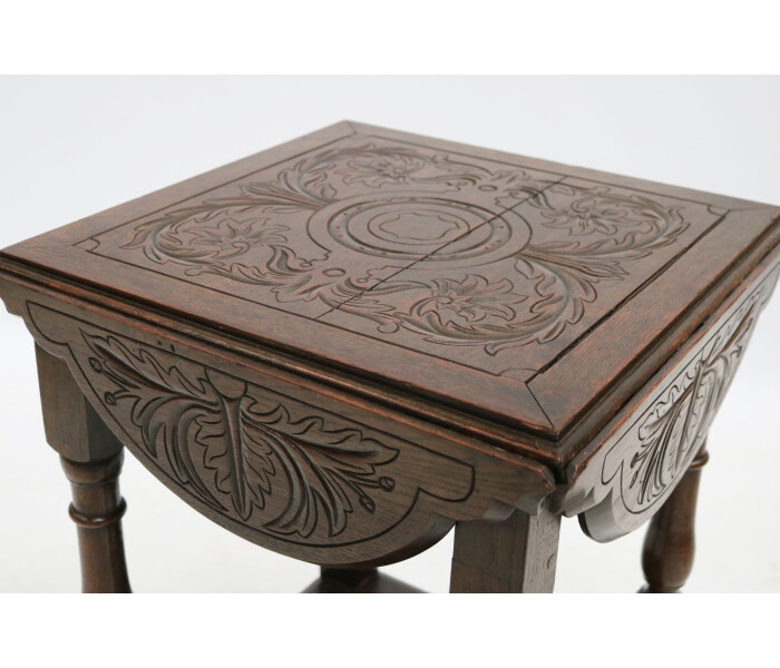 Carved oak table 1