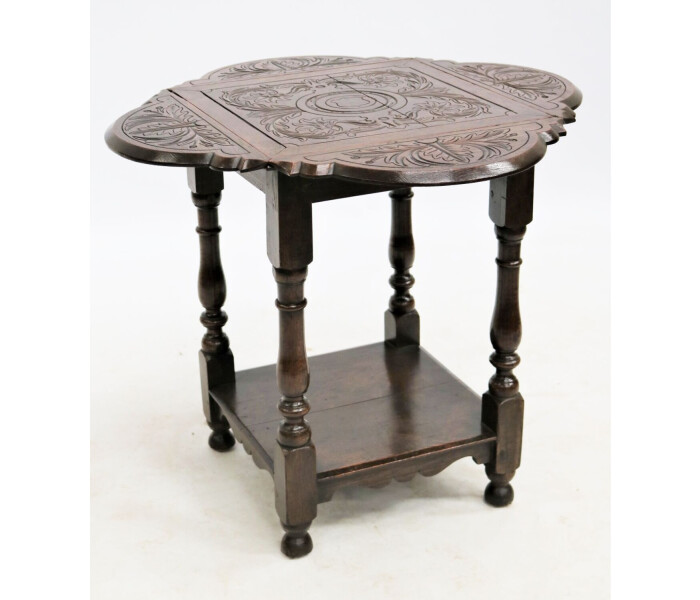 Carved oak table 3