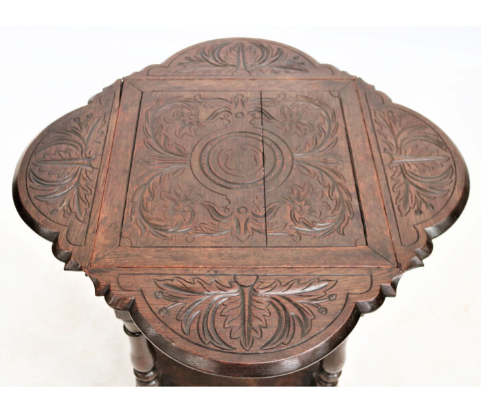 Carved oak table 4
