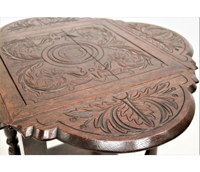 Carved oak table 6