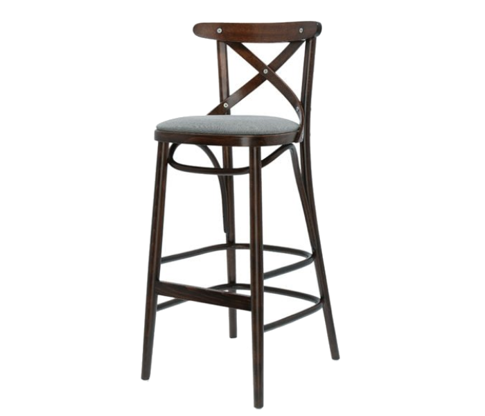 Crossback Bentwood High Stool Upholstered 1