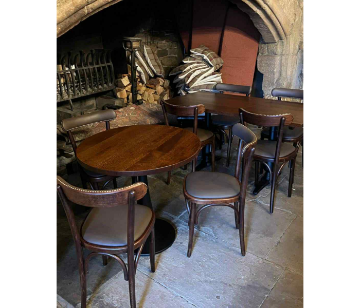 Curved Openback Bentwood Chair Upholstered Seat Back 4