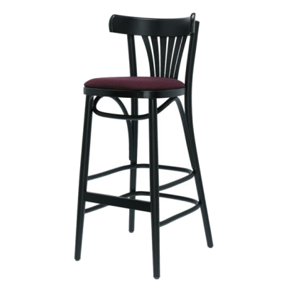 Fanback Bentwood High Stool Upholstered 1