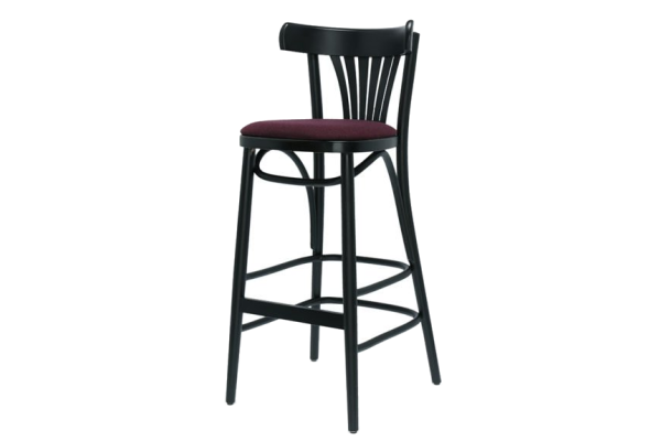 Fanback Bentwood High Stool Upholstered 1