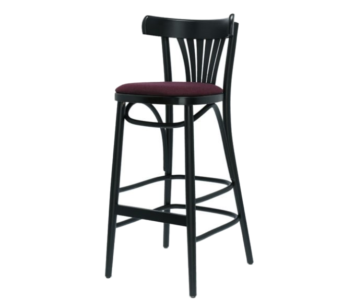 Fanback Bentwood High Stool Upholstered 1