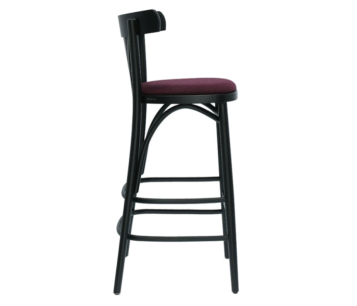 Fanback Bentwood High Stool Upholstered 2