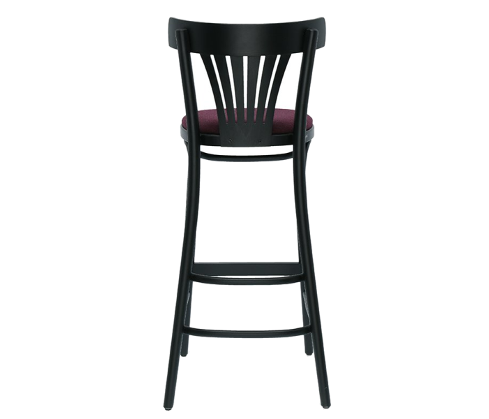 Fanback Bentwood High Stool Upholstered 3