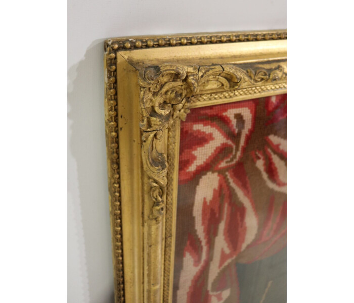 Framed and glazed tapestry in gilt frame 4