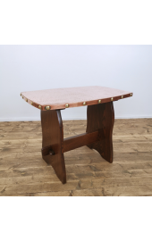HAMMERED COPPER TOPPED COFFEE TABLE