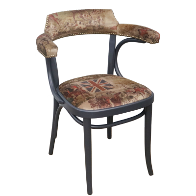 Number 25 Open Back Bentwood Dining Chair Fully Upholstered