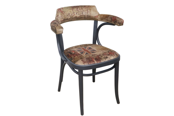 Number 25 Open Back Bentwood Dining Chair Fully Upholstered