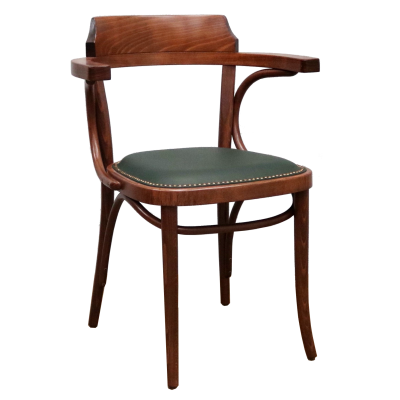 Number 25 Open Back Bentwood Dining Chair with Upholstered Seat