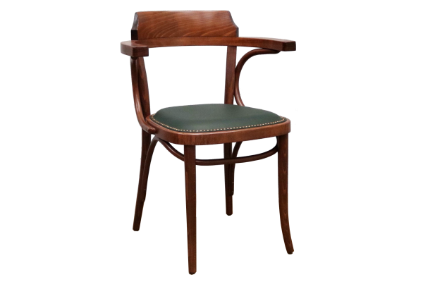 Number 25 Open Back Bentwood Dining Chair with Upholstered Seat