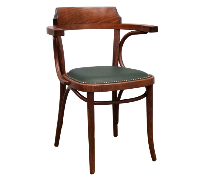 Number 25 Open Back Bentwood Dining Chair with Upholstered Seat