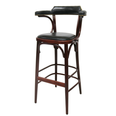 Number 135 Openback Bentwood High Stool With Arms Fully Upholstered