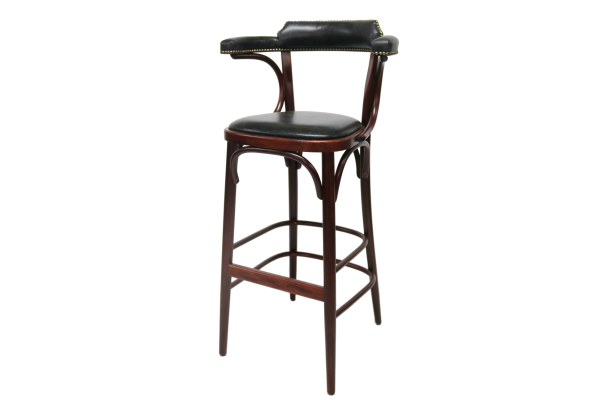 Number 135 Openback Bentwood High Stool With Arms Fully Upholstered