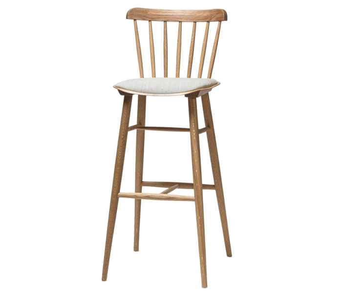 Ironica Upholstered Bentwood High Stool 