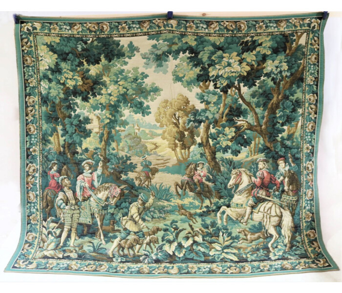Large French Tapestry Woodland Scene 1