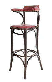 Openback Bentwood High Stool Fully Upholstered 1
