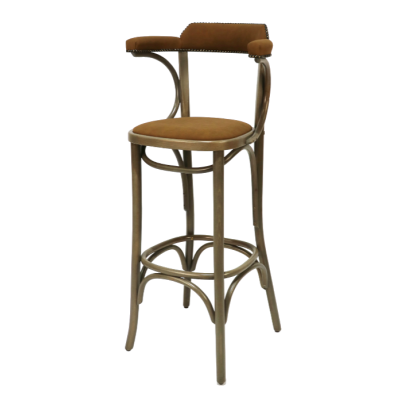 Openback Bentwood High Stool Fully Upholstered 1