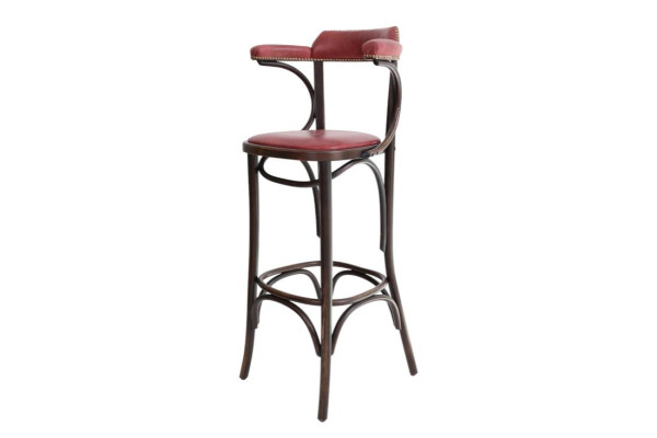 Openback Bentwood High Stool Fully Upholstered 1