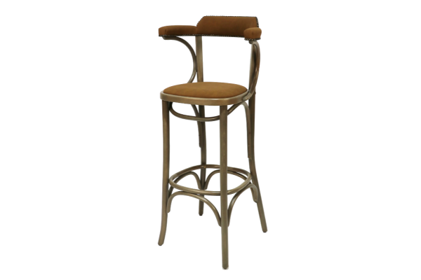 Openback Bentwood High Stool Fully Upholstered 1