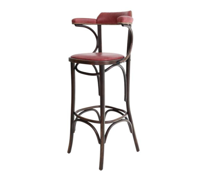 Openback Bentwood High Stool Fully Upholstered 1