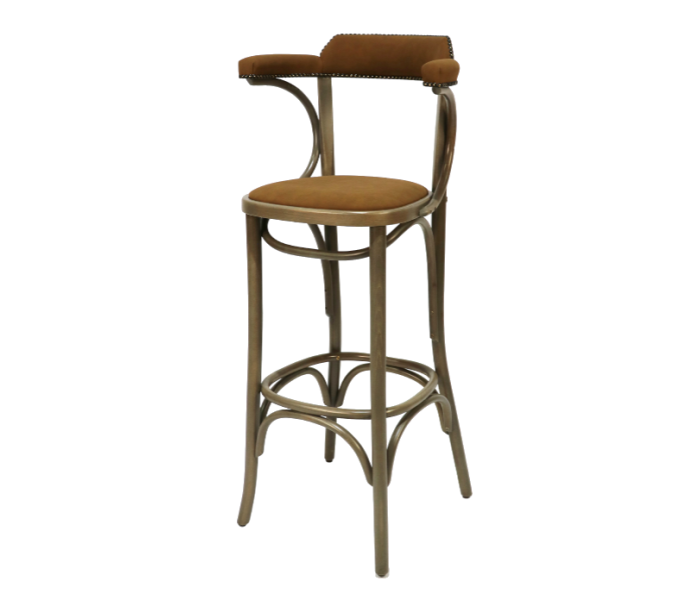 Openback Bentwood High Stool Fully Upholstered 1