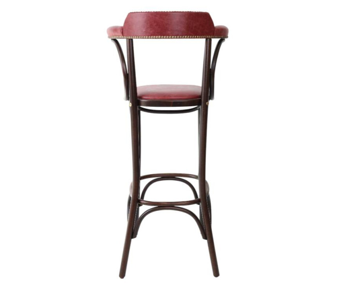 Openback Bentwood High Stool Fully Upholstered 3