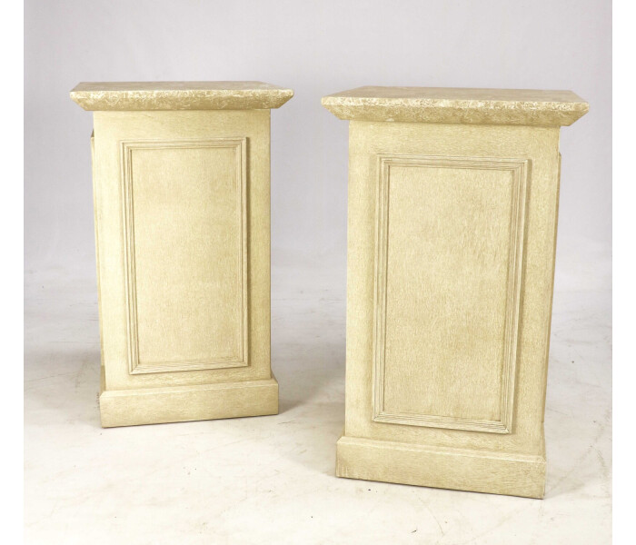 Pair of faux marble plinths 1